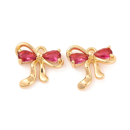 Brass Micro Pave Cubic Zirconia Charms KK-S389-03G-03-1