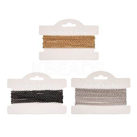 6m 3 Colors PVD Vacuum Plating 304 Stainless Steel Textured Cable Chains CHS-YS0001-04-1