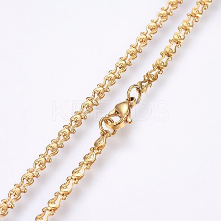 304 Stainless Steel Chain Necklaces MAK-L015-10B-1