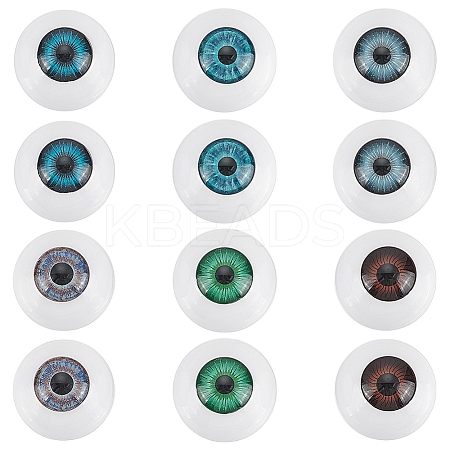 12Pcs 6 Colors Plastic Safety Craft Eye DIY-PH0031-36-1