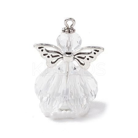 Faceted Glass Pendants PALLOY-MZ00583-10-1
