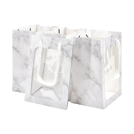 Flower Bouquet Paper Gift Bags ABAG-WH0005-46B-04-1