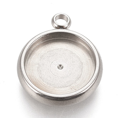 Tarnish Resistant 304 Stainless Steel Pendant Cabochon Settings LS-STAS-K202-03D-P-1