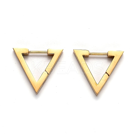304 Stainless Steel Triangle Huggie Hoop Earrings STAS-J033-02B-G-1