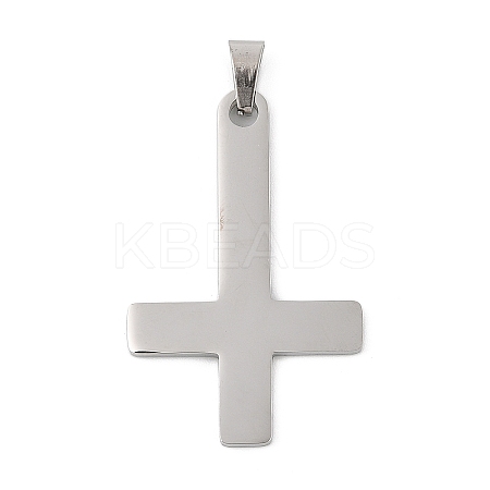 304 Stainless Steel Saint Peter's Cross Pendants STAS-C116-03P-1
