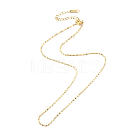Ion Plating(IP) 304 Stainless Steel Oval Ball Chain Necklace for Men Women NJEW-M200-09G-1