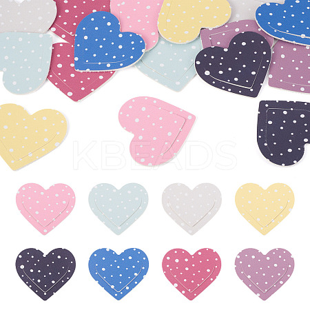 16Pcs 8 Colors PU Imitation Leather Heart Bookmarks AJEW-TA0002-61-1