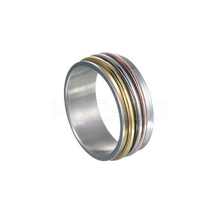 201 Stainless Steel Wide Band Rotating Finger Rings FS-WGEF0B4-04-1