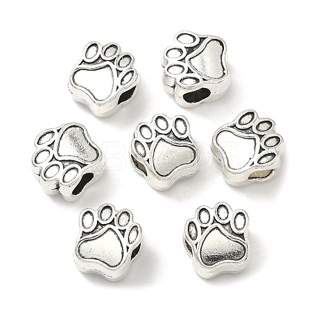 Tibetan Style Zinc Alloy Dog Paw Prints European Beads LS-X-MPDL-R038-008AS-RS-1
