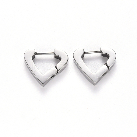 Tarnish Resistant 304 Stainless Steel Huggie Hoop Earrings STAS-S103-20P-1