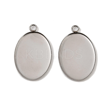 304 Stainless Steel Pendant Cabochon Settings STAS-NH0002-01A-P-1