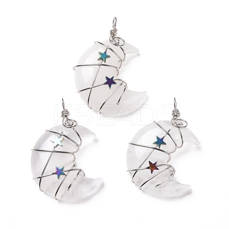 Natural Quartz Crystal Pendants G-B023-01P-08-1