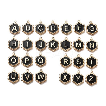 Alloy Black Enamel Pendants ENAM-K075-03B-G-1