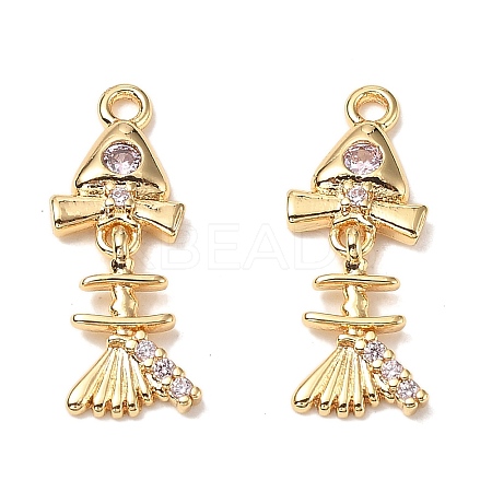 Brass Micro Pave Cubic Zirconia Pendants KK-A259-33G-1