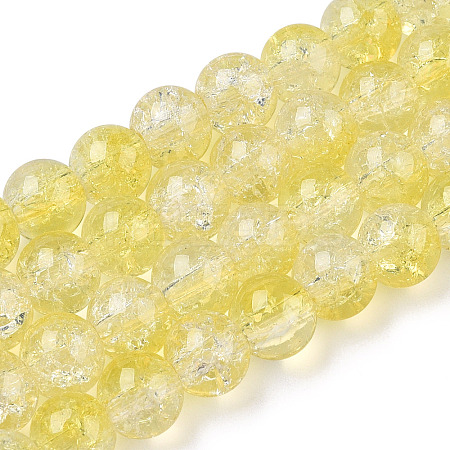 Transparent Crackle Baking Paint Glass Beads X1-DGLA-T003-01B-15-1