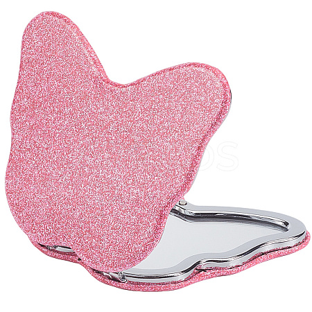 1Pc ABS & Glass Mirror Portable Makeup Folding Mirror AJEW-SP0001-60C-1