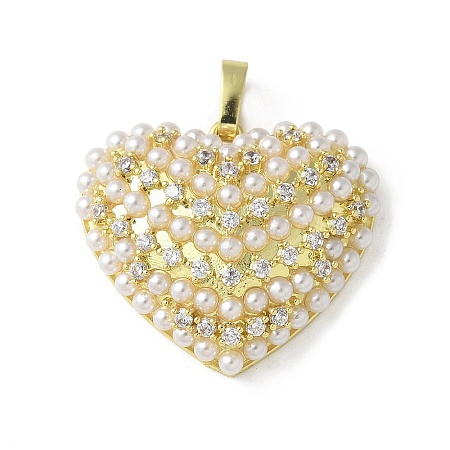 Brass Micro Pave Cubic Zirconia Pendants KK-P290-07B-G-1