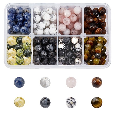  200Pcs 8 Style Natural Gemstone Beads G-NB0002-17-1