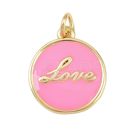 Brass Enamel Pendants KK-L251-02G-F05-1