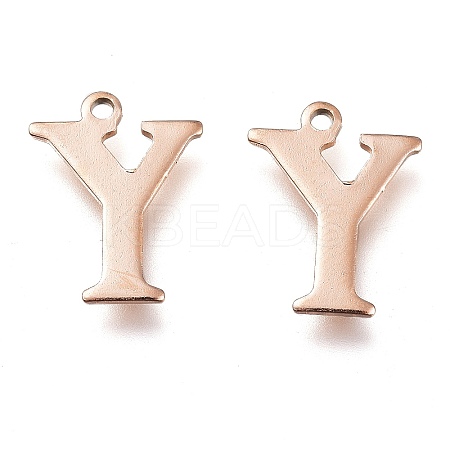 PVD Vacuum Plating  304 Stainless Steel Charms STAS-H112-Y-RG-1