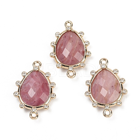 Natural Rhodonite Faceted Connector Charms G-K347-07G-05-1
