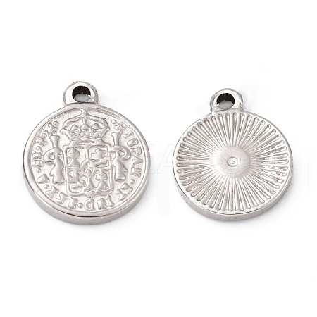 304 Stainless Steel Coin Pendants STAS-F183-01P-B01-1
