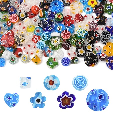 140Pcs 7 Styles Handmade Millefiori Glass Beads LK-YW0001-11-1
