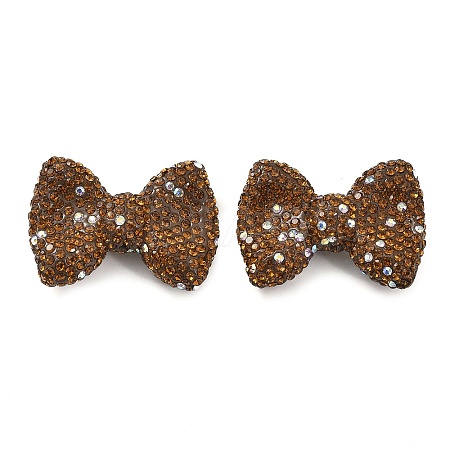 Bowknot Shape Polymer Clay Rhinestone Beads CLAY-NH0001-05B-1