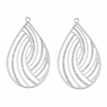 Tarnish Resistant 304 Stainless Steel Filigree Pendants STAS-T057-06P-1