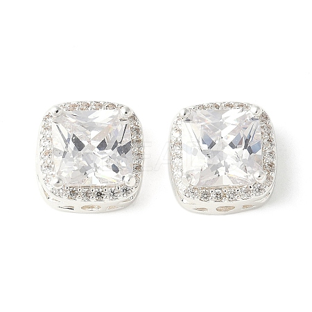 Brass Micro Pave Cubic Zirconia Beads KK-A253-20S-04-1