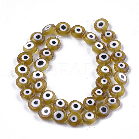 Handmade Evil Eye Lampwork Beads Strands LAMP-S191-02C-07-1