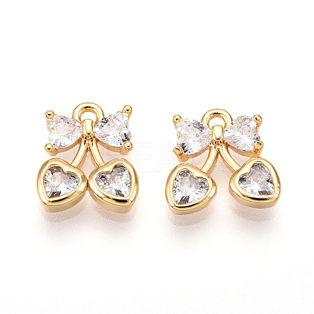 Brass Micro Pave Cubic Zirconia Charms KK-N261-94B-G-1
