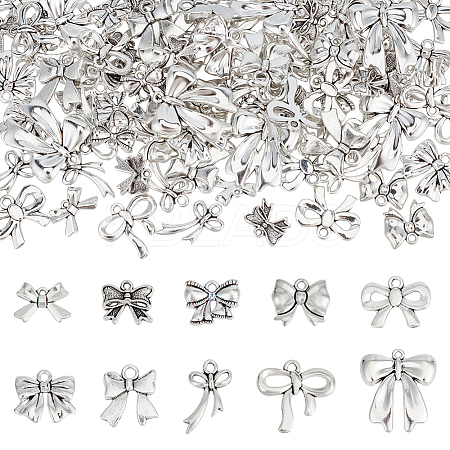 100Pcs 10 Style Tibetan Style Alloy Charms FIND-GO0003-93-1