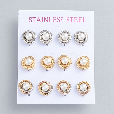 304 Stainless Steel Stud Earrings EJEW-F246-02-1