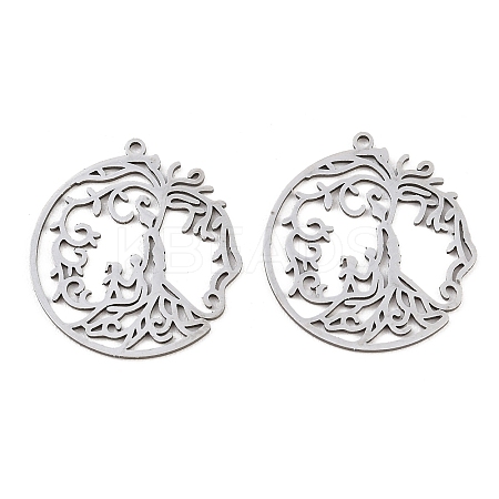 201 Stainless Steel Pendants STAS-I364-02P-1