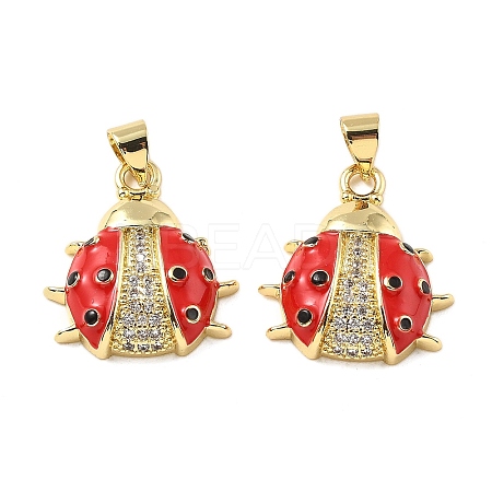 Brass Micro Pave Clear Cubic Zirconia Pendants KK-R229-03G-1