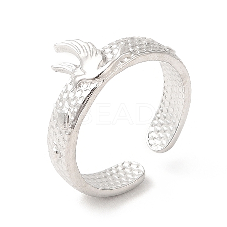 Non-Tarnish 201 Stainless Steel Open Cuff Ring RJEW-E063-42P-1