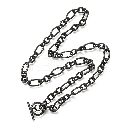 Unisex 304 Stainless Steel Figaro Chain Necklaces NJEW-H215-03EB-1