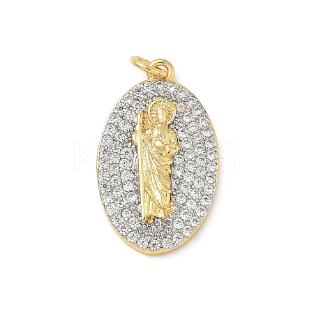 Brass Micro Pave Cubic Zirconia Pendants KK-D426-13C-G-1