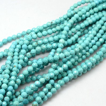 Natural Howlite Round Beads Strands X-TURQ-L017-6mm-01B-1
