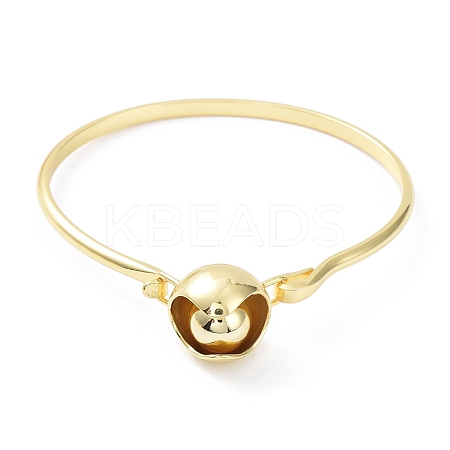 Rack Plating Brass Round Link Bangle for Women BJEW-B070-03G-1