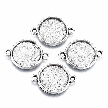 Tibetan Style Alloy Cabochon Connectors Settings TIBE-S322-010B-AS-RS-1