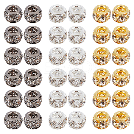60Pcs 3 Colors Brass Spacer Beads KK-SC0003-98-1