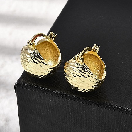 Brass Round Hoop Earrings EJEW-L261-027G-1
