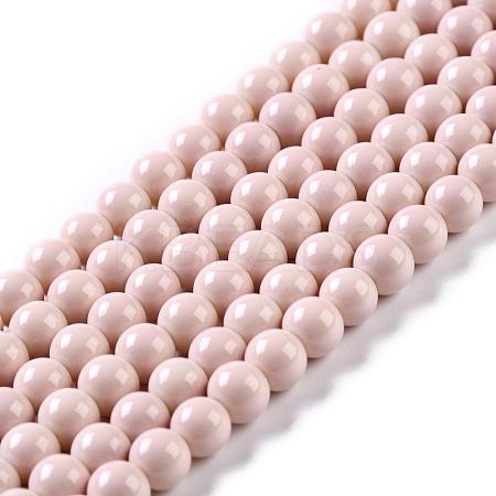 Painted Glass Beads Strands X-DGLA-S071-6mm-B12-1