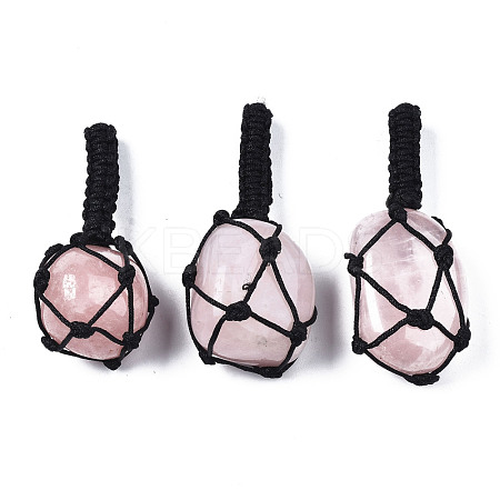 Natural Rose Quartz Pendants G-N0326-93K-1