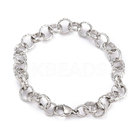 Tarnish Resistant 304 Stainless Steel Rolo Chain Bracelets BJEW-Z011-05P-1