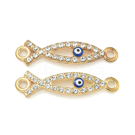 Alloy Blue Enamel Evil Eye Connector Charms ENAM-S003-03A-1