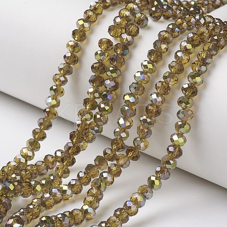 Electroplate Transparent Glass Beads Strands EGLA-A034-T3mm-S04-1