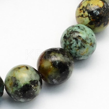 Natural African Turquoise(Jasper) Round Beads Strands G-S181-12mm-1